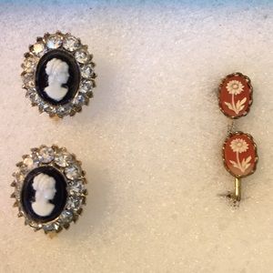 Vintage Coro cameo earrings